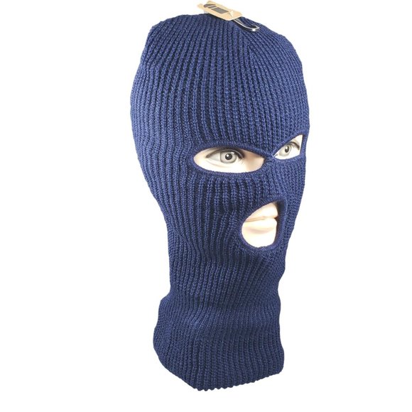 Winter Clearance Sale 2 FOR $15.00 Navy 3 Hole Winter Ski Face Mask - Picture 1 of 4
